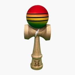 Jucărie din lemn Kendama, 18cm, roșu/galben/verde