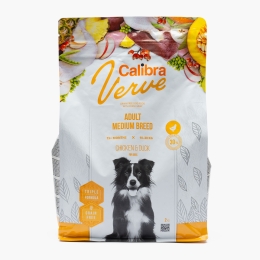 Hrană uscată completă pentru câini adulți rase medii, 2kg, Verve cu pui și rață, fără cereale
