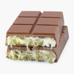 Ciocolată cu lapte, cremă de fistic și vată de zahăr Angel Hair, 85g