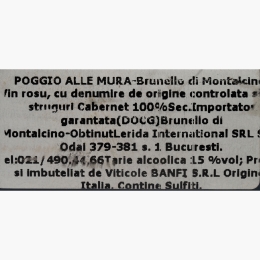 Vin roșu sec Poggio alle Mura Rosso di Montalcino, 15%, 0.75l