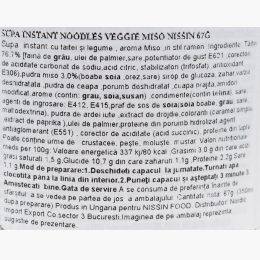 Supă instant noodles cu aromă de legume și miso 67g