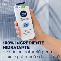 Gel de duș bărbați Sensitive 3în1, pentru corp, față și păr 0.5l