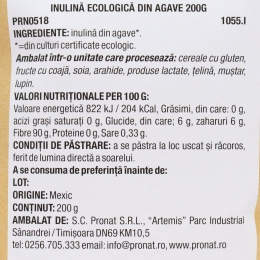 Inulină eco din agave 200g