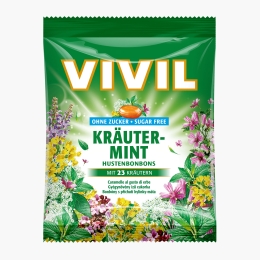Bomboane fără zahăr cu aromă de plante naturale și mentă, 60g