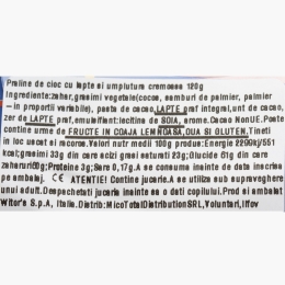 Praline cu ciocolată cu lapte și umplutură cremoasă Ciokolatte, cu jucărie de pluș, 120g