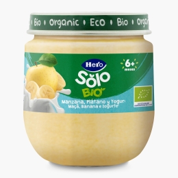 Piure eco de mere și banane cu iaurt 120g, +6 luni
