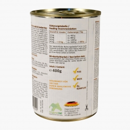 Hrană umedă pentru câini Sensitive, 400g, vânat, merișoare și paste
