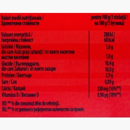 Iaurt de băut cu piure de căpșuni-banane și piersici-caise, 6x100g 