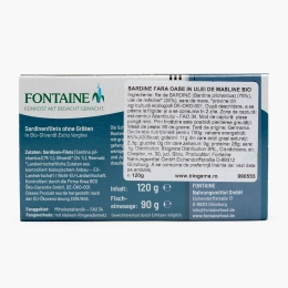 Sardine fără oase, în ulei de măsline, 120g