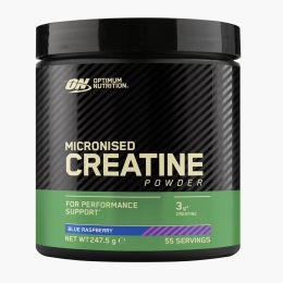 Creatină monohidrată micronizată cu aromă de zmeură albastră 247.5g