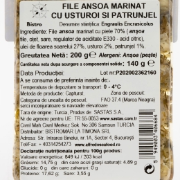 Fileuri de anșoa marinat cu usturoi 200g