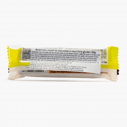 Baton musli ciocolată și nuci fără gluten 30g