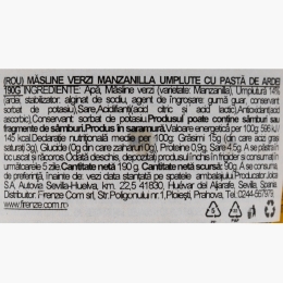 Măsline verzi umplute cu pastă de ardei 190g