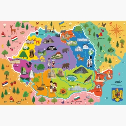 Puzzle educațional-Harta României 4+ ani