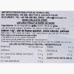 Pâine prăjită cu usturoi și sare de mare Tasty Snacks, 190g