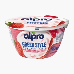 Produs fermentat din soia cu zmeură și căpșuni Greek Style 150g