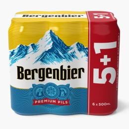 Bere blondă pasteurizată doză 6x500ml (5+1)