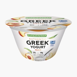 Iaurt grecesc cu piersici, 0% grăsime, 150g