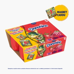 Brânzică de vaci cu piure de căpșuni, cireșe și zmeură 6x50g