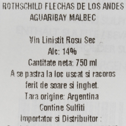 Vin roșu sec Rothschild Aguaribay Malbec, 14%, 750ml