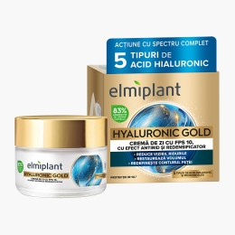 Cremă de zi antirid cu efect de reumplere, Hyaluronic Gold, SPF 10, 50ml