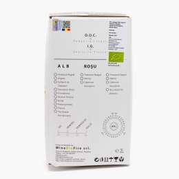 Vin roșu eco Cotești D.O.C., Fetească Neagră, Cabernet Sauvignon și Merlot, 14%, bag-in-box, 2l