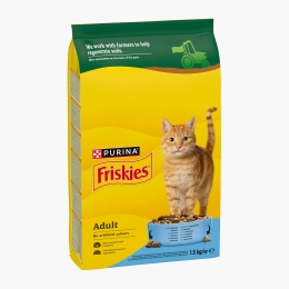 Hrană uscată pentru pisici adulte, 1.5kg, cu somon și legume 