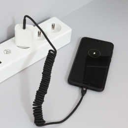 Cablu date flexibil Type-C - Type-C, ≈1.8m, negru