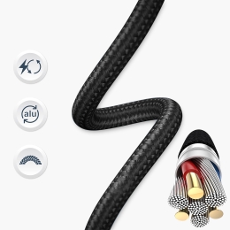 Cablu minimalist USB-C to USB-C, 60W, 1m