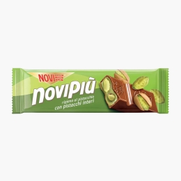 Baton de ciocolată cu lapte cu umplutură de fistic și bucăți de fistic sărat, fără gluten 35g