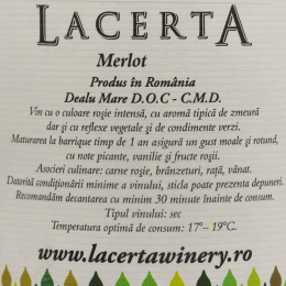 Vin roșu sec Merlot, 14.1%, 0.75l
