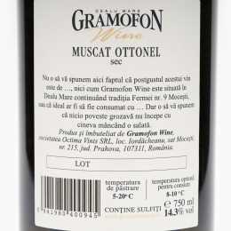 Vin alb sec Muscat Ottonel, 14.3%, 750ml