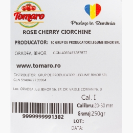 Roșii cherry strawberry shaped, ciorchine, din Bihor 250g