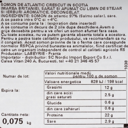 Somon scoțian afumat și feliat 75g