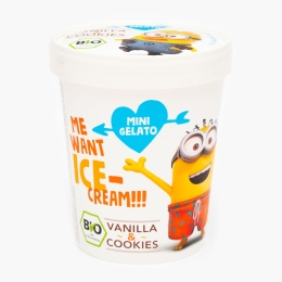 Înghețată Minions eco cu vanilie și bucăți de biscuiți cu ciocolată 500ml