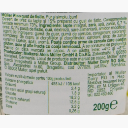 Orez cu lapte cu gust de fistic 200g