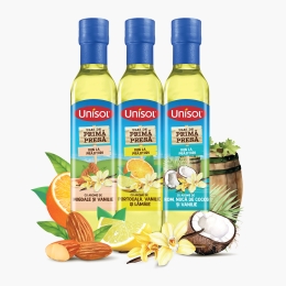 Ulei de rapiță de primă presă pentru prăjituri, cu arome de portocală, vanilie și lămâie 250ml