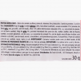Baton proteic musli zmeură 30g 