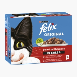 Hrană umedă pentru pisici, 10x85g, mix de arome (iepure, pasăre, pui, rață, miel, curcan și ficat)