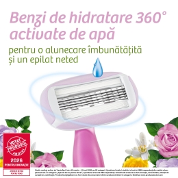 Aparat de ras pentru femei Soleil Escape cu 5 lame, Trandafir & Magnolie, 2 buc