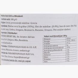 Măsline verzi grill cu mirodenii 180g