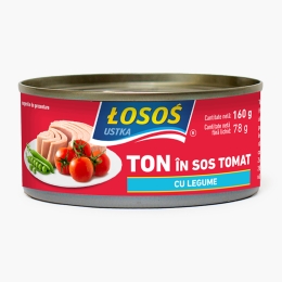 Ton bucăți în sos tomat cu legume 160g
