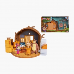 Set de joacă Masha and the Bear, Căsuță pliabilă cu figurine și accesorii 3+ ani