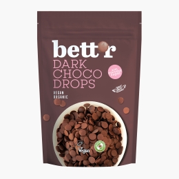 Picături eco de ciocolată neagră Choco drops, vegan 200g