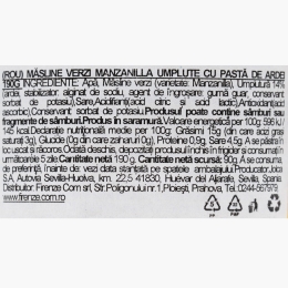 Măsline verzi umplute cu pastă de ardei 190g