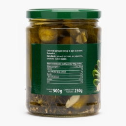 Castraveți cornișon în oțet cu usturoi 500g