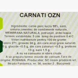 Cârnați subțiri de porc OZN 500g