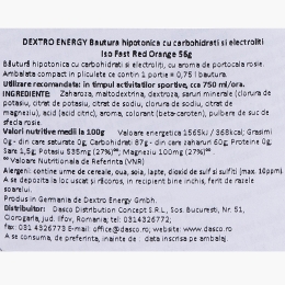 Băutură hipotonică cu carbohidrați și electroliți Red Orange 56g