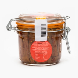 File de anșoa în ulei de semințe de floarea-soarelui cu ardei iute 230g