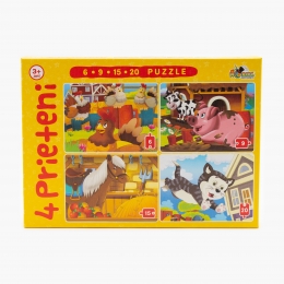 Puzzle - 4 Prieteni mici (6, 9, 15, 20 piese) 3+ ani